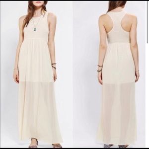 Starring at stars⭐️urbanoutfittercream maxi dress
